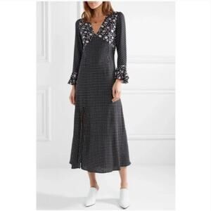 Rixo London Esther Polka-dot Crepe Midi Dress